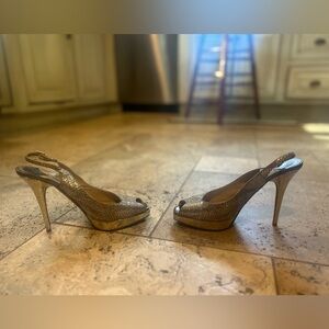 Jimmy Choo Metallic Nova Sling-backs